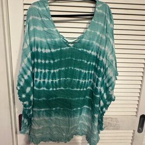 Teal Tie-Dye Women's Blouse